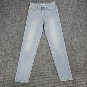 Levi's Wedgie Straight Jeans Womens 24x28 Light Wash High Rise Button Fly
